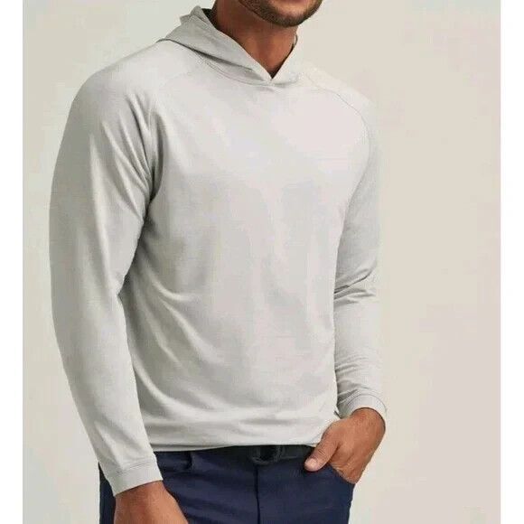 Peter Millar Men's Crown Sport Pine Performance Hoodie Size XL British Grey - Picture 1 of 5